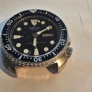 Seiko Men's Watch 6309-7049 Vintage Diver 1980'S Automatic Black Dial Da…